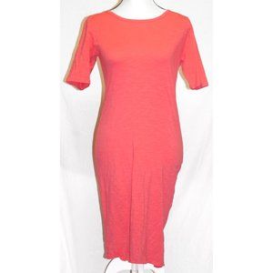 LuLaRoe Julia Stretch Dress Solid Coral Pink Sz M